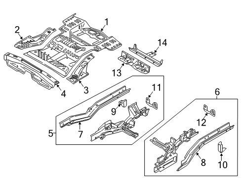 2023 Lincoln Nautilus Rear Floor & Rails Diagram