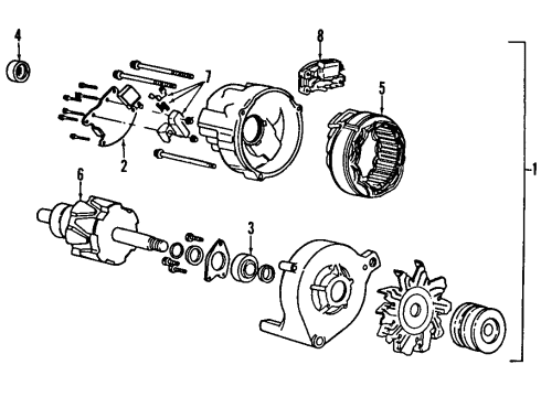 1991 Ford Aerostar Alternator Assembly Diagram for FOPZ-10346-BRM1