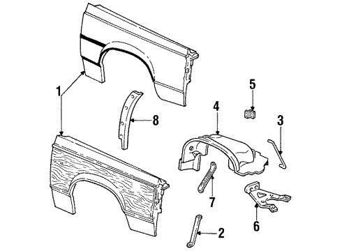 1986 Ford LTD Fender & Components Diagram 3 - Thumbnail