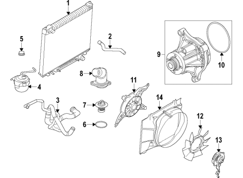 2019 Ford E-350 Super Duty Cooling System, Radiator, Water Pump, Cooling Fan Diagram 3 - Thumbnail