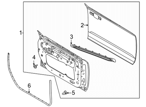 2021 Ford Bronco WEATHERSTRIP ASY - DOOR OPENIN Diagram for M2DZ-9820530-B