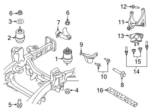 2020 Ford Ranger Engine & Trans Mounting Diagram