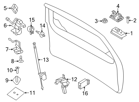 2007 Lincoln Navigator Plate - Door Lock Striker Diagram for 7L1Z-7843252-A