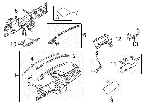 2013 Ford Taurus Cover Assembly Diagram for HG1Z-5404459-AB