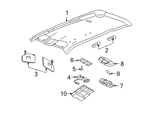 2005 Ford Freestyle Interior Trim - Roof Diagram