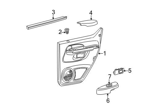 2004 Ford Explorer Sport Trac Panel Assembly - Door Trim Diagram for 3L2Z-7827406-AAB