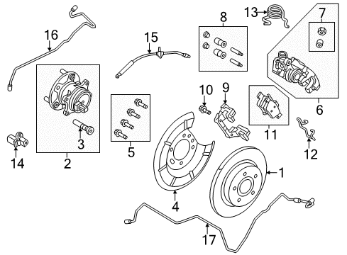 2018 Ford Focus Cylinder Assembly - Rear Brake Diagram for BV6Z-2261-A