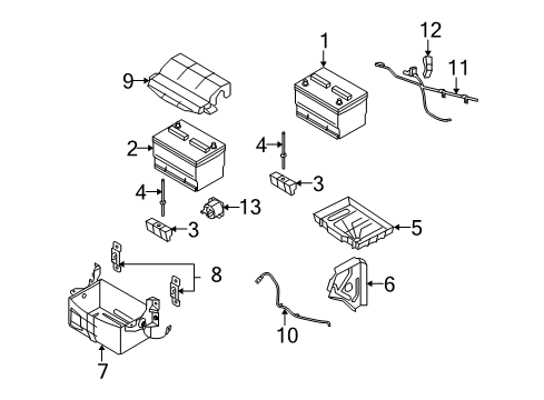 2014 Ford E-350 Super Duty Battery Cable Assembly Diagram for 9C2Z-14300-VB