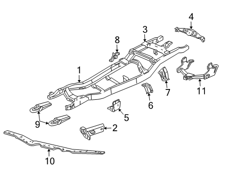 2003 Ford Explorer Sport Frame & Components, Tow Hook & Hitch Diagram