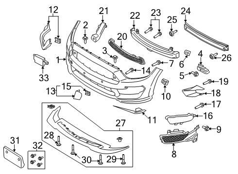 2017 Ford Mustang Front Bumper Diagram 4 - Thumbnail