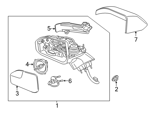 2019 Lincoln MKZ Mirror Assembly - Rear View Outer Diagram for HP5Z-17683-Z