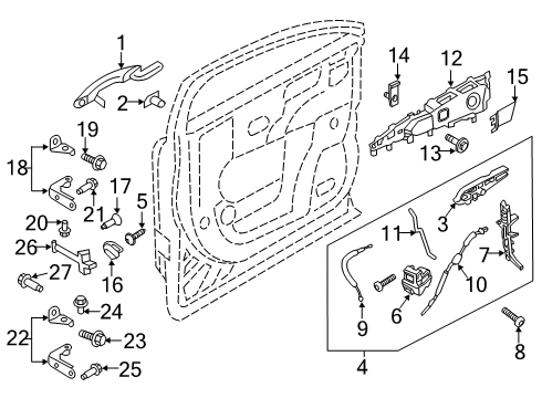 2020 Lincoln Nautilus Handle Assembly - Door - Inner Diagram for HA1Z-5822601-CC