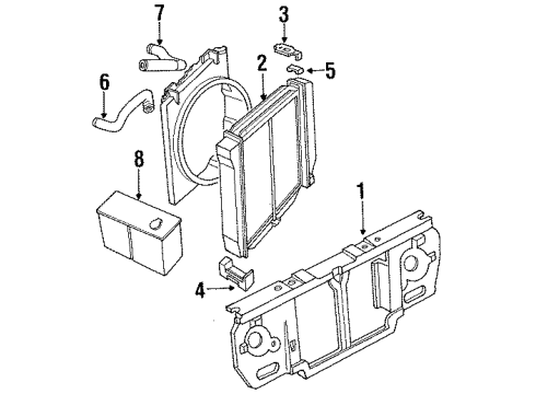 1991 Ford Ranger Radiator & Components, Radiator Support Diagram 2 - Thumbnail