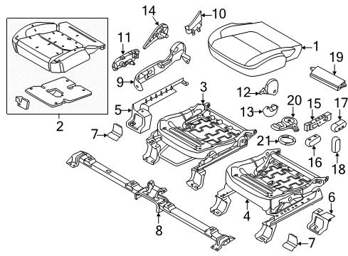 2014 Ford Explorer Handle - Seat Back Adjusting Diagram for DB5Z-7861198-AB