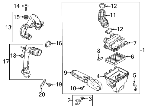 2017 Ford Fusion Air Hose Diagram for HP5Z-9B659-A