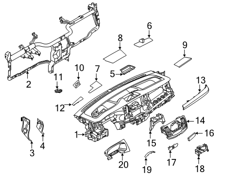 2023 Ford Transit-150 Instrument Panel Components Diagram 2 - Thumbnail