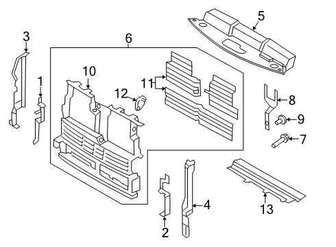 2019 Ford Edge Air Deflector - Radiator Support Diagram