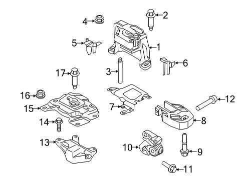 2017 Ford Transit Connect Engine & Trans Mounting Diagram