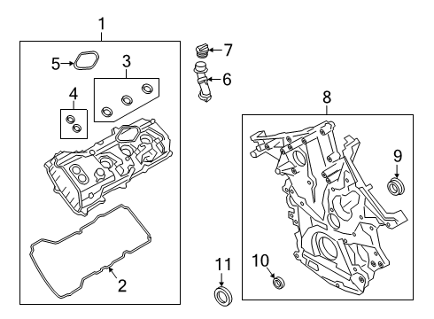 2021 Ford Police Interceptor Utility Valve & Timing Covers Diagram