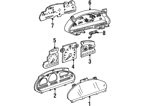 2000 Mercury Villager Tachometer Assembly Diagram for XF5Z-17360-AA