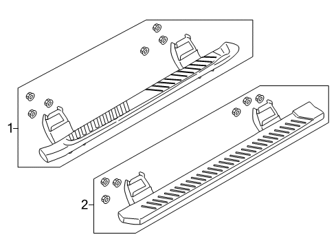 2018 Ford F-150 Step Bars - 5 Inch Angular, Painted Magnetic, SuperCrew Diagram for FL3Z-16450-MC