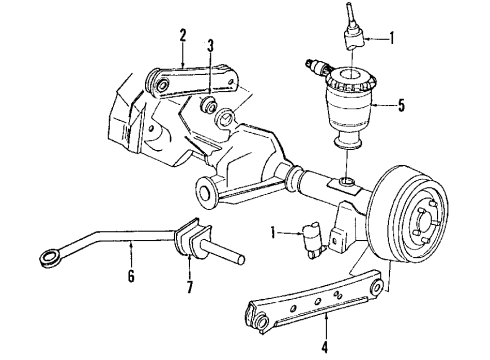 1996 Lincoln Town Car Rear Suspension, Control Arm Diagram 2 - Thumbnail