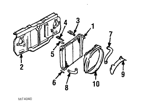 1985 Ford Bronco II Radiator & Cooling Fan Diagram 1 - Thumbnail