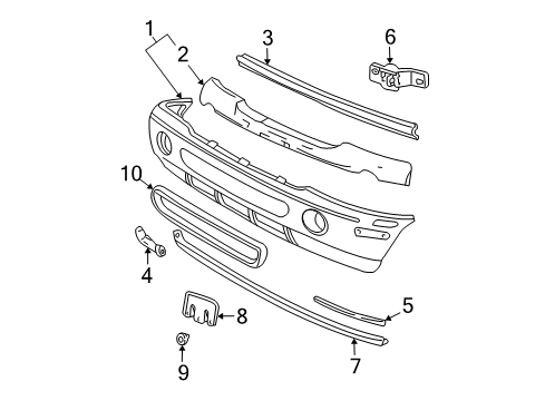 2004 Mercury Mountaineer Front Bumper Diagram