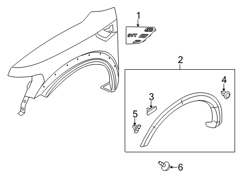 2014 Ford F-150 Exterior Trim - Fender Diagram 2 - Thumbnail