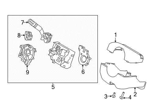 2015 Lincoln MKT Shroud Assembly - Steering Column Diagram for DE9Z-3530-AD