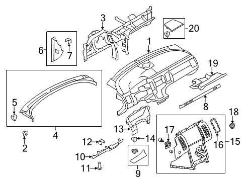 2010 Ford Flex Cover - Switch Opening Diagram for 8A8Z-74044D82-AB