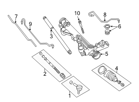 2004 Mercury Monterey P/S Pump & Hoses, Steering Gear & Linkage Diagram 2 - Thumbnail