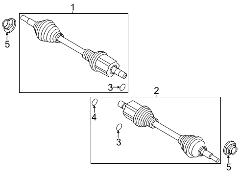 2020 Ford Explorer Drive Axles - Front Diagram