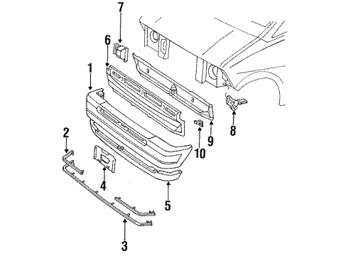 1996 Ford Aerostar Bumper Assembly - Front Diagram for F29Z-17757-B