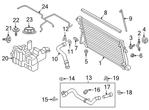 2022 Ford F-250 Super Duty Radiator & Components Diagram 3 - Thumbnail