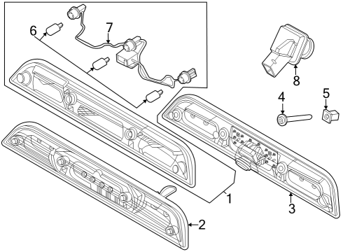 2024 Ford F-250 Super Duty High Mount Lamps Diagram