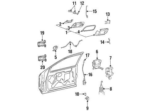 1996 Lincoln Mark VIII Actuator Assembly Diagram for F8LZ-54218A42-A