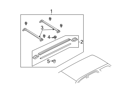 2006 Ford Escape Slat Assembly - Roof Rack Diagram for YL8Z-7855114-CAB