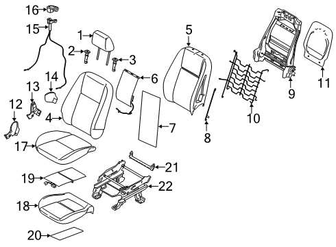 2023 Ford Transit Connect COVER AND PAD - FRONT SEAT BAC Diagram for DT1Z-17632A22-K