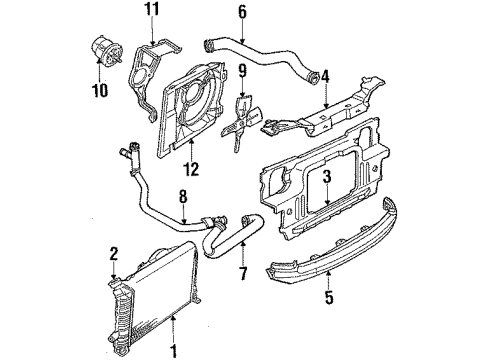 1984 Ford Tempo Radiator & Components, Cooling Fan Diagram