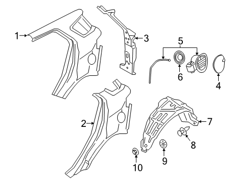 2019 Ford EcoSport Door - Fuel Tank Filler Access Diagram for CN1Z-74405A26-A