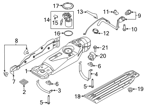 2018 Ford F-150 Fuel Tank Sender Assembly Diagram for HL3Z-9A299-A