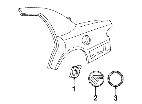 1996 Mercury Grand Marquis Emblem Diagram for F2MY-54517A20-A