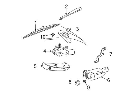 2004 Ford Taurus Motor Assembly - Wiper Diagram for 4F1Z-17508-AA