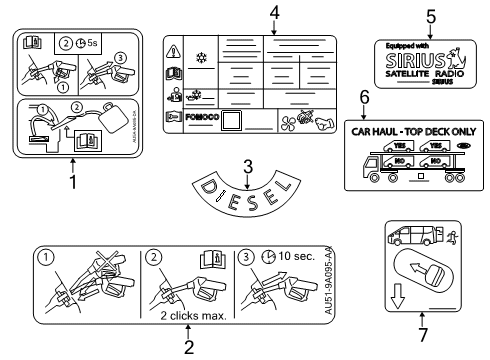 2015 Ford Transit-350 Information Labels Diagram