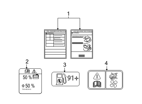 2011 Lincoln MKZ Information Labels Diagram 1 - Thumbnail