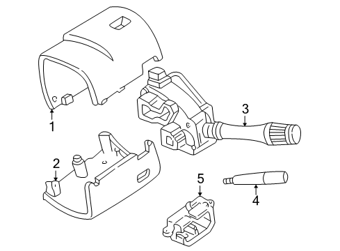 2000 Ford Mustang Shroud, Switches & Levers Diagram