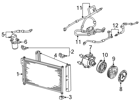 2002 Lincoln Blackwood A/C Condenser, Compressor & Lines Diagram