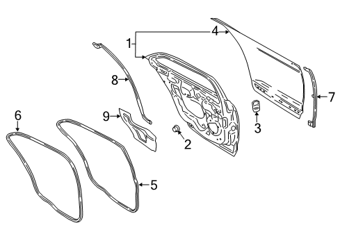 2017 Lincoln Continental Rear Door, Body Diagram