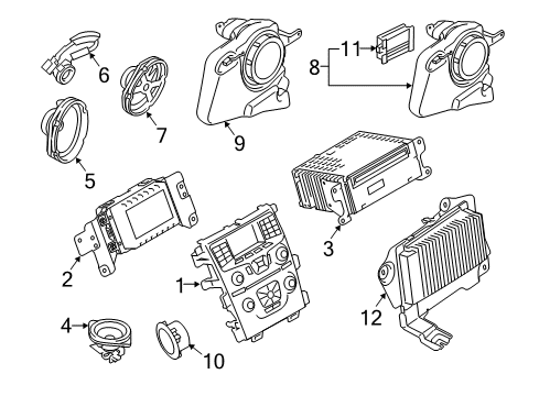 2015 Lincoln MKX Speaker Assembly Diagram for CH6Z-18808-C